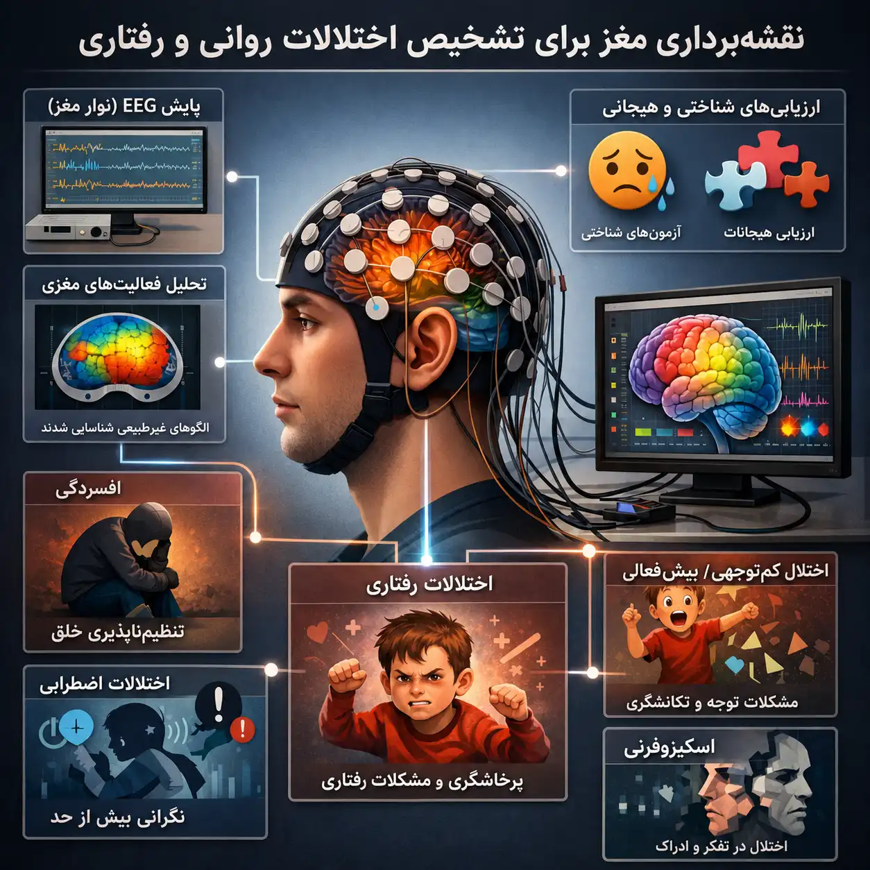 نقشه مغزی چیست؟ کاربرد در تشخیص ADHD، اوتیسم و افسردگی